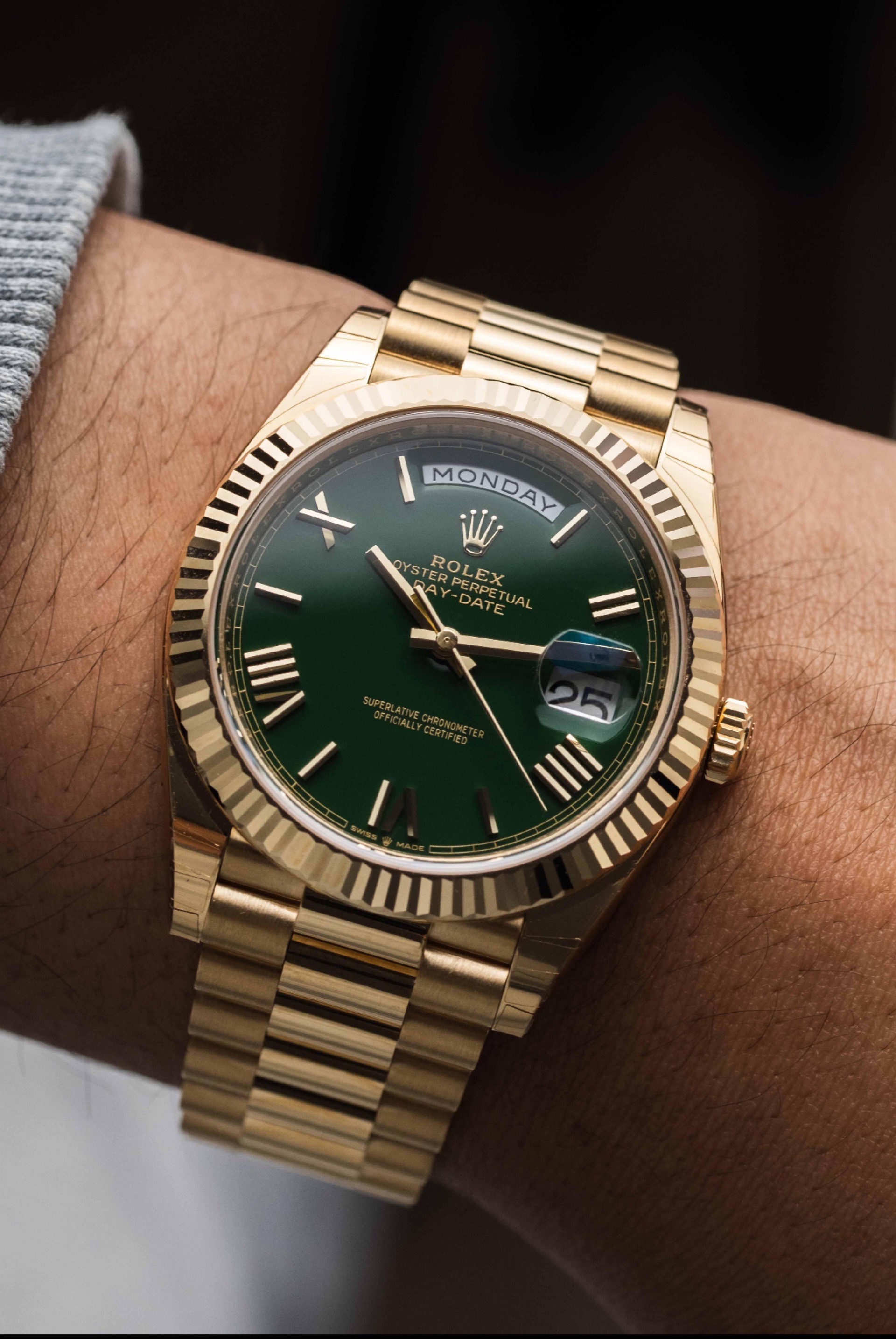 Rolex Day-Date Green Dial Yellow Gold