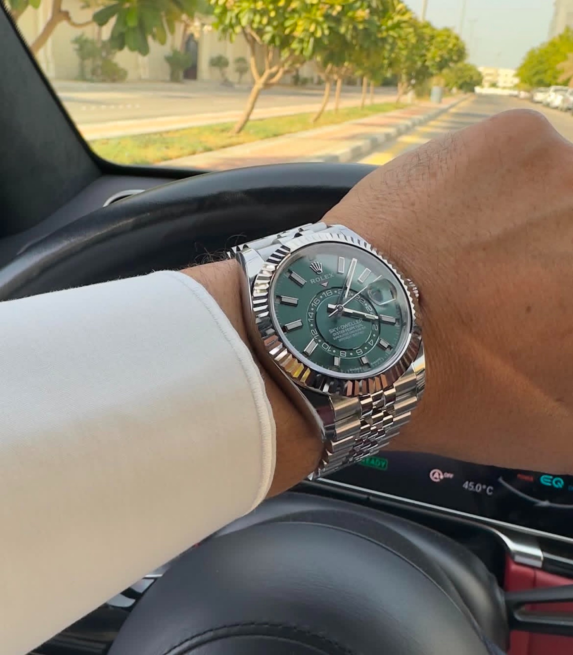 Rolex Sky-Dweller Green Dial Oystersteel White Gold