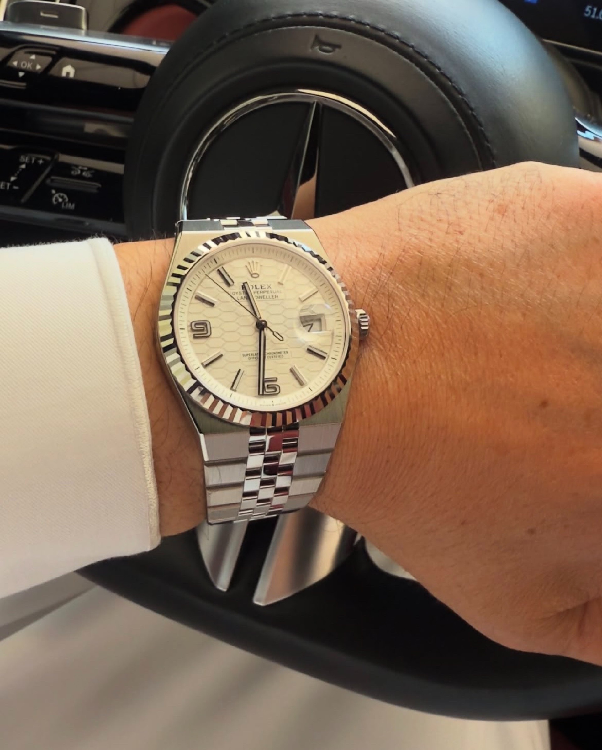 Rolex Land-Dweller White Dial Oystersteel White Gold
