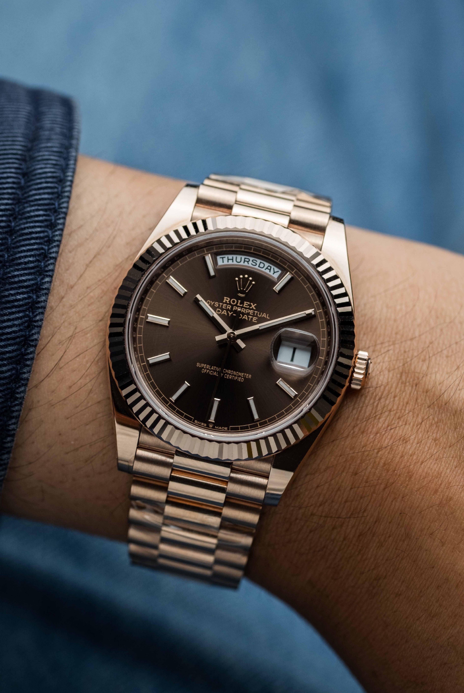 Rolex Day-Date Chocolate Dial Everose Gold