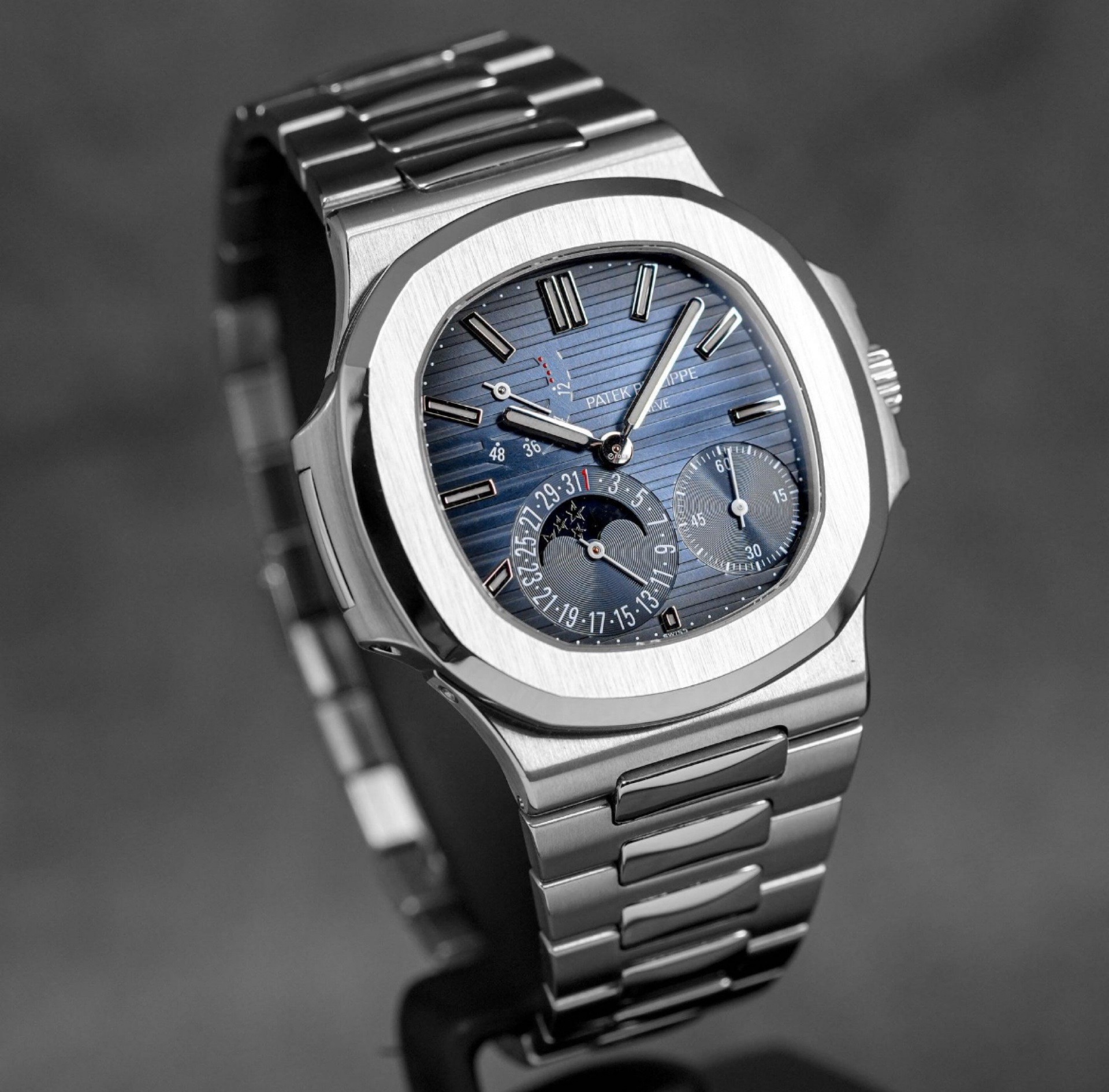 Patek Philippe Nautilus Moon Phase Power Reserve view 2