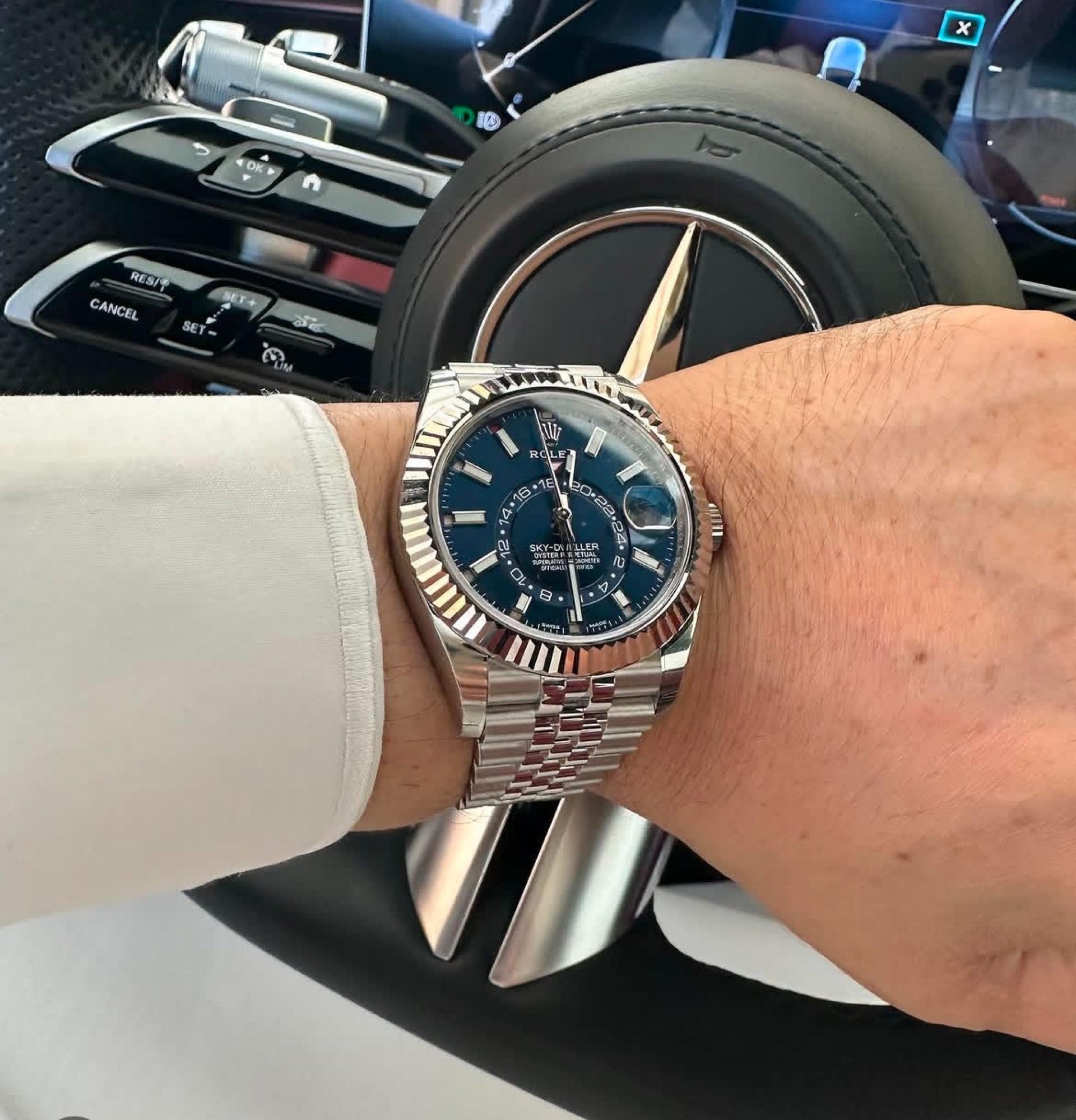 Rolex Sky-Dweller Blue Dial Oystersteel White Gold