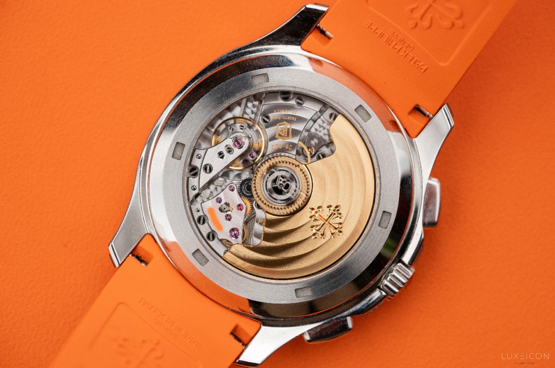 Patek Philippe Aquanaut Chronograph  Black Dial Orange Rubber Strap view 4