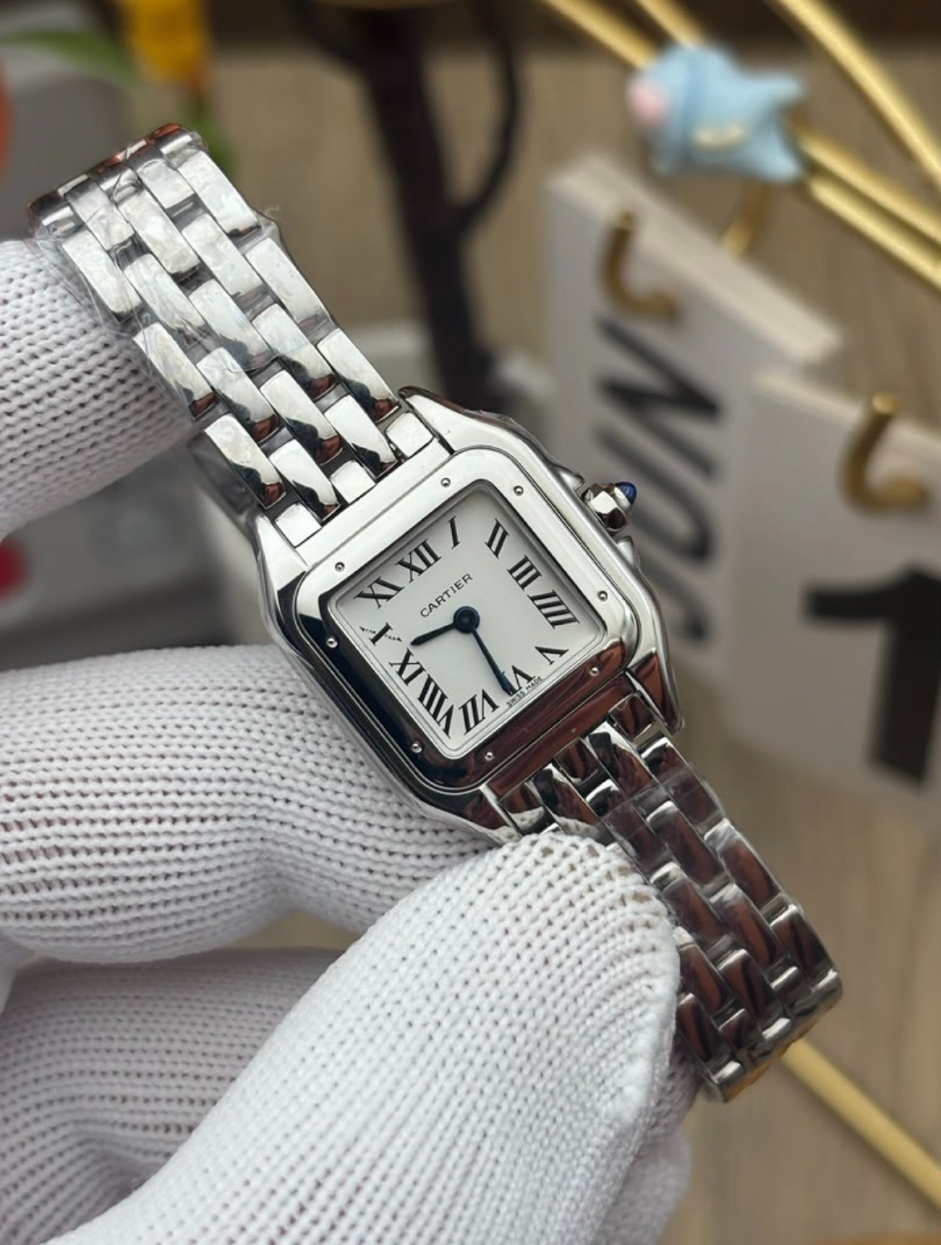Cartier Panthère Small Silver Dial Steel Bracelet