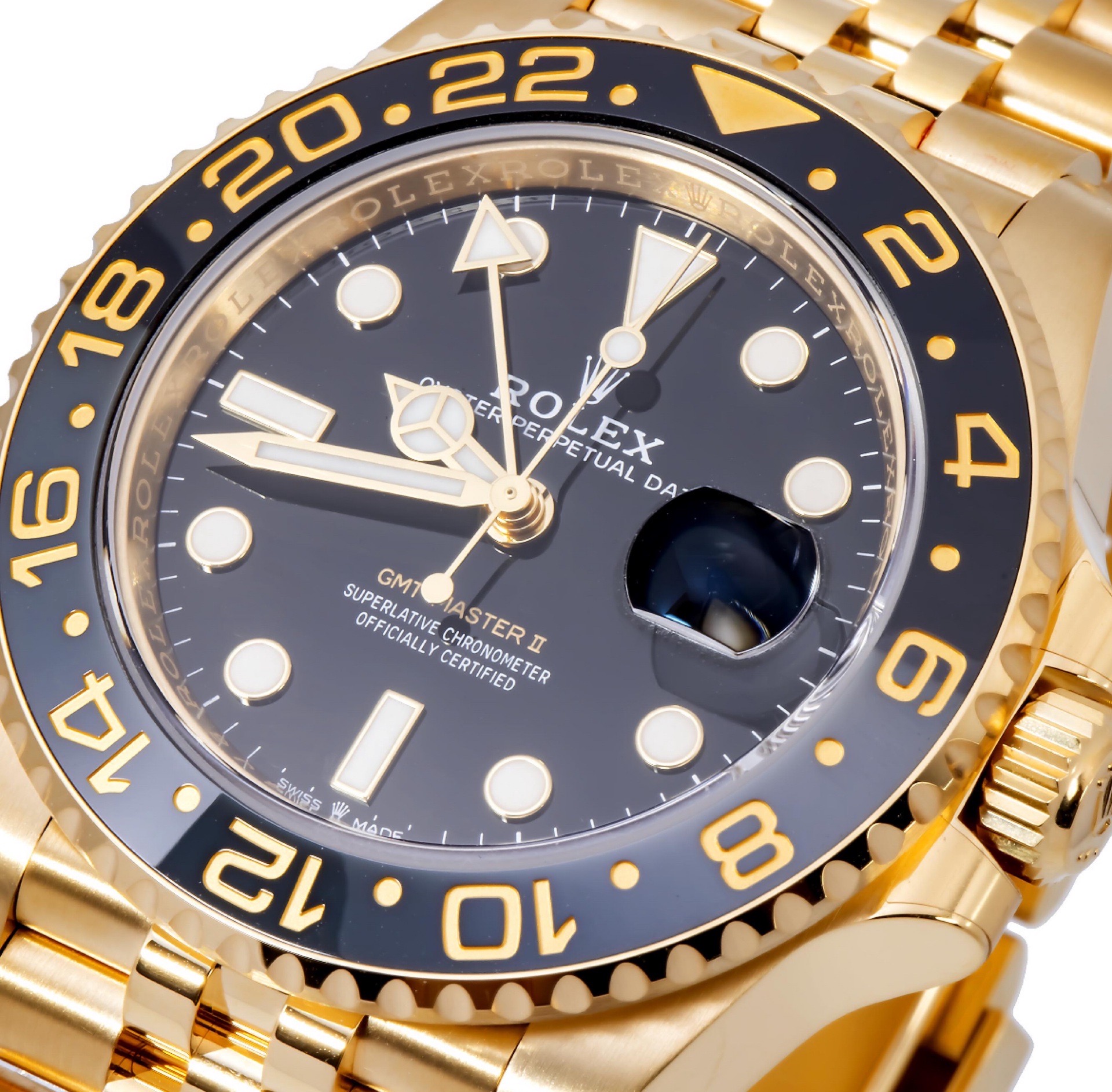 Rolex GMT-Master II “Bruce Wayne” Full Yellow Gold view 2